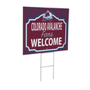 Colorado Avalanche Yard Sign, "Fans Welcome"