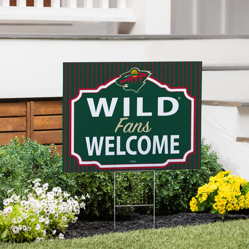 Minnesota Wild Yard Sign, "Fans Welcome"