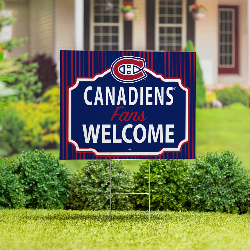 Montreal Canadiens Yard Sign, "Fans Welcome"