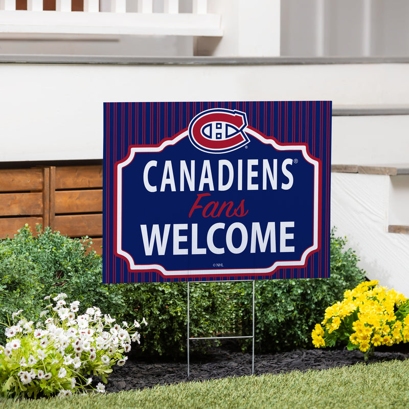 Montreal Canadiens Yard Sign, "Fans Welcome"