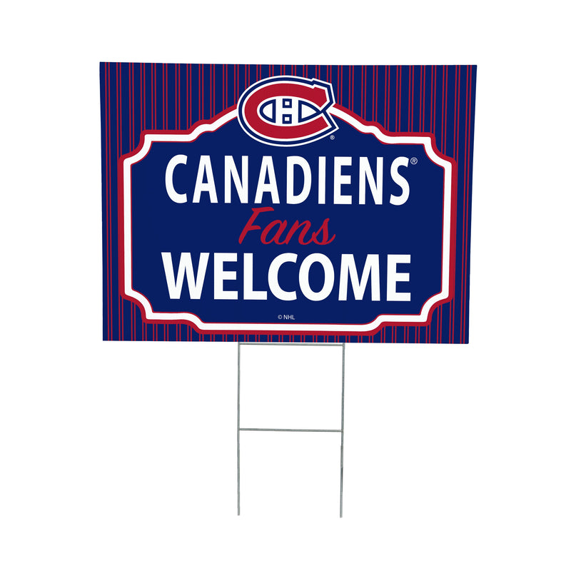 Montreal Canadiens Yard Sign, "Fans Welcome"