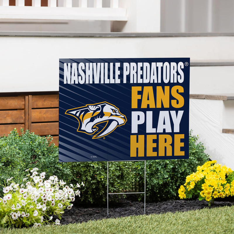 Nashville Predators Yard Sign "Fans Play Here"