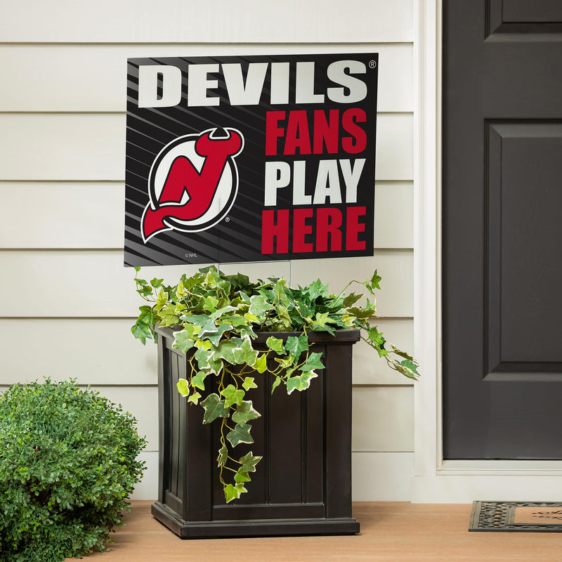 New Jersey Devils Yard Sign "Fans Play Here"