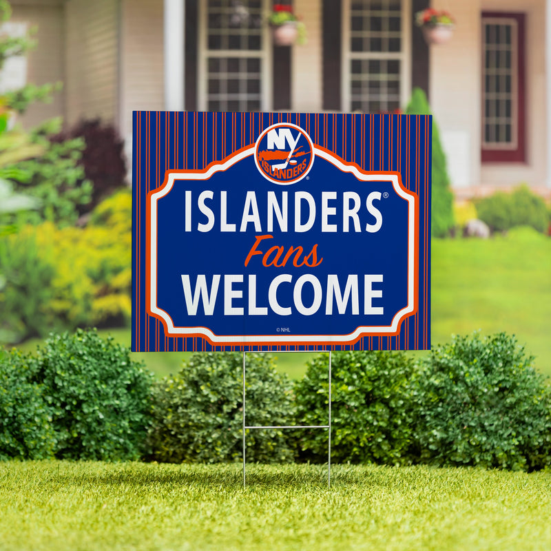 New York Islanders Yard Sign, "Fans Welcome"