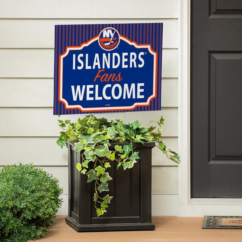New York Islanders Yard Sign, "Fans Welcome"