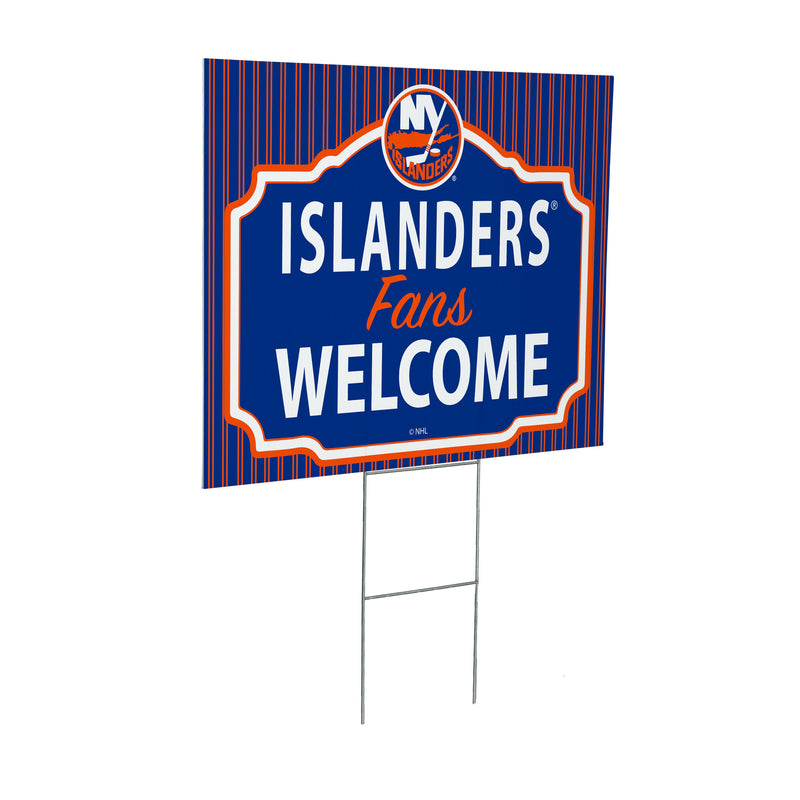 New York Islanders Yard Sign, "Fans Welcome"