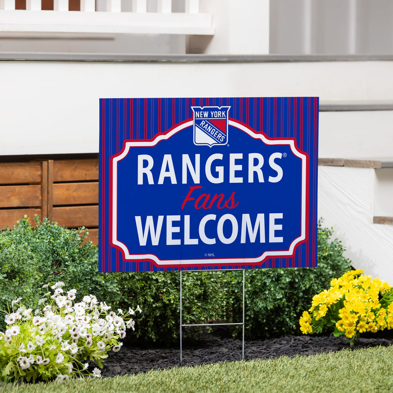 New York Rangers Yard Sign, "Fans Welcome"