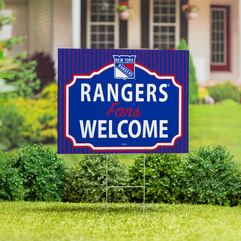 New York Rangers Yard Sign, "Fans Welcome"