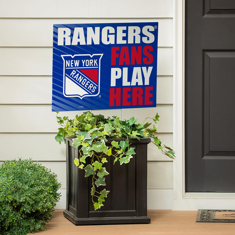 New York Rangers Yard Sign "Fans Play Here"