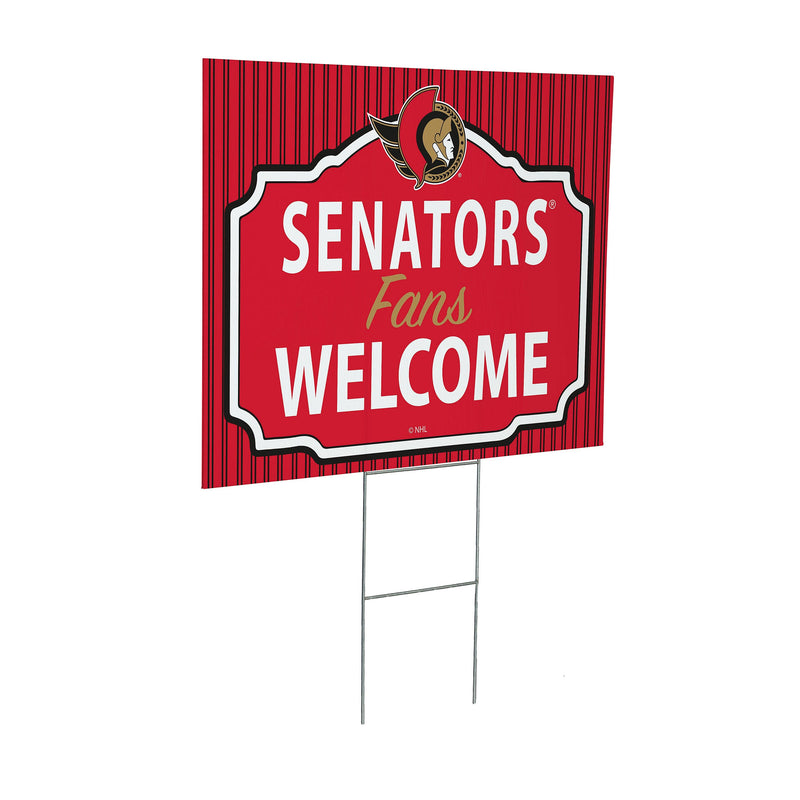 Ottawa Senators Yard Sign, "Fans Welcome"