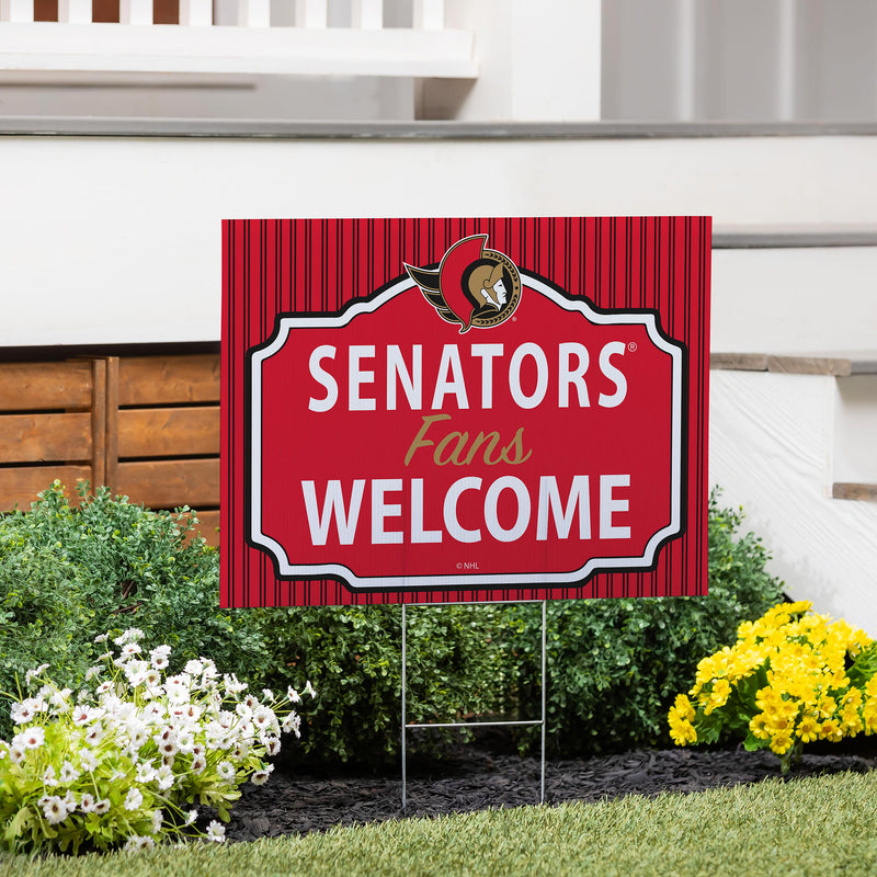 Ottawa Senators Yard Sign, "Fans Welcome"