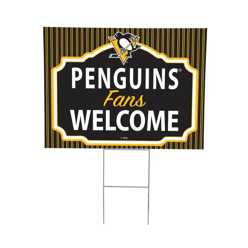 Pittsburgh Penguins Yard Sign, "Fans Welcome"