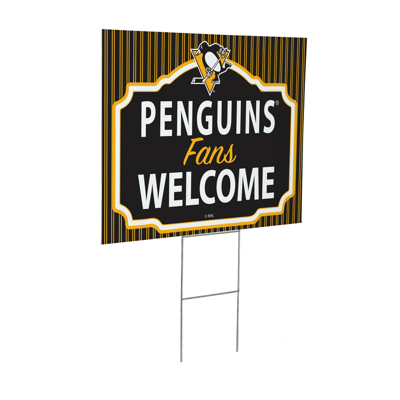 Pittsburgh Penguins Yard Sign, "Fans Welcome"