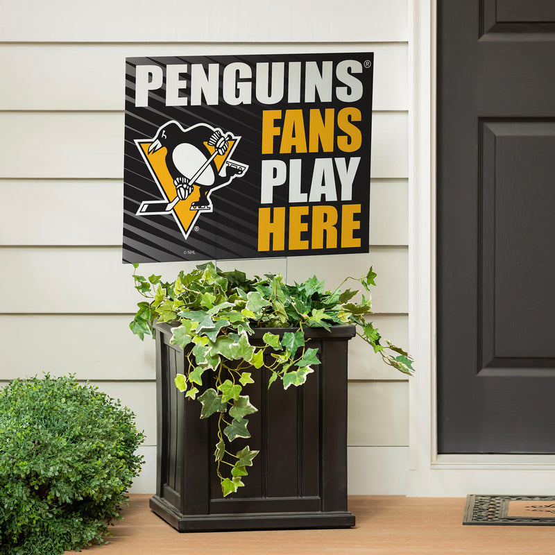 Pittsburgh Penguins Yard Sign "Fans Play Here"