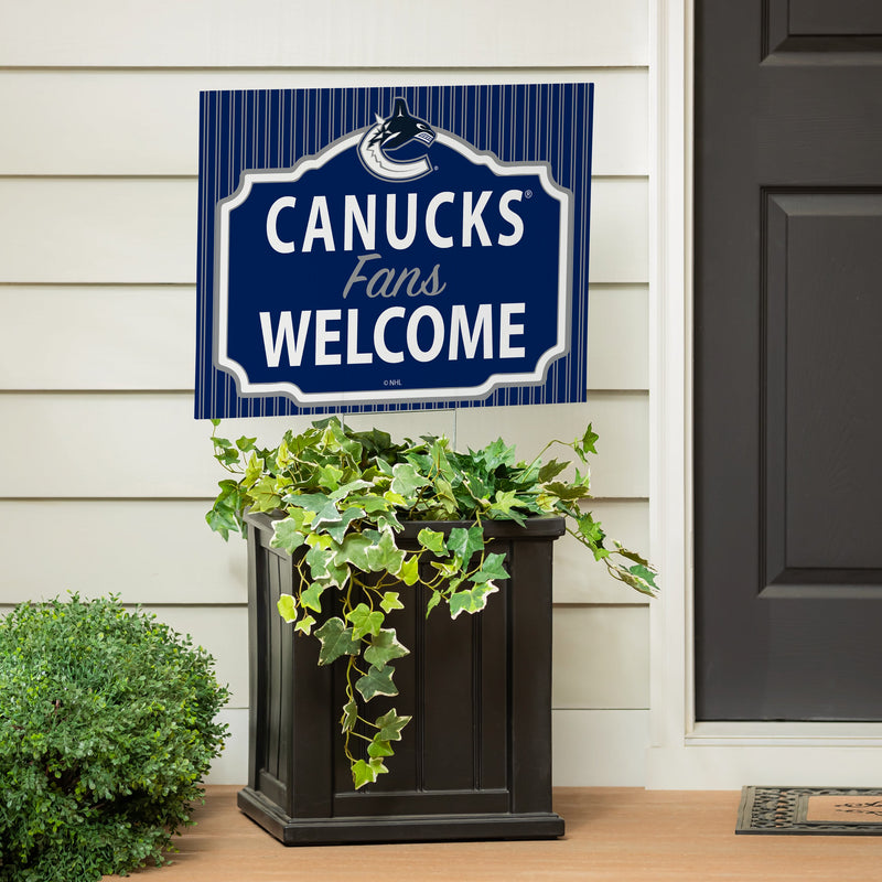 Vancouver Canucks Yard Sign, "Fans Welcome"