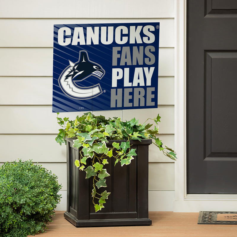 Vancouver Canucks Yard Sign "Fans Play Here"