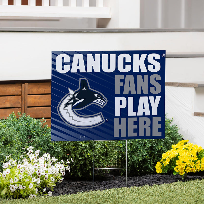 Vancouver Canucks Yard Sign "Fans Play Here"