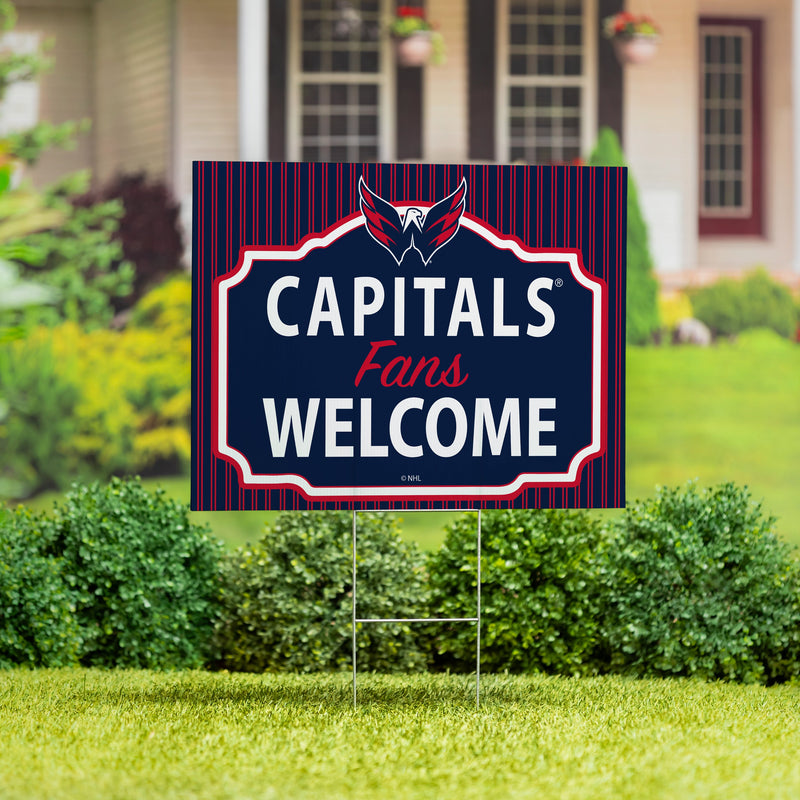 Washington Capitals Yard Sign, "Fans Welcome"