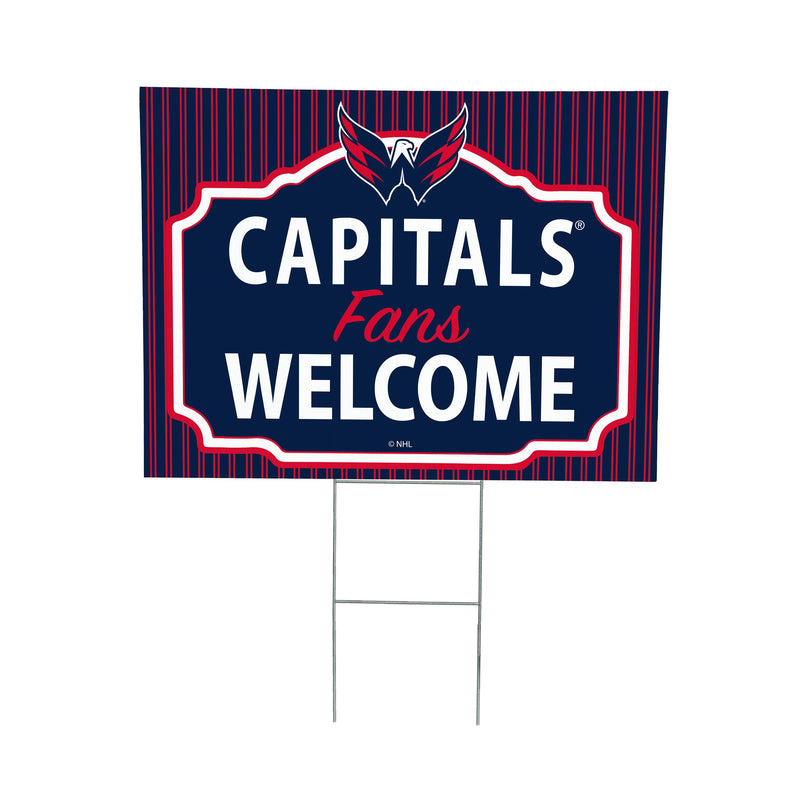Washington Capitals Yard Sign, "Fans Welcome"