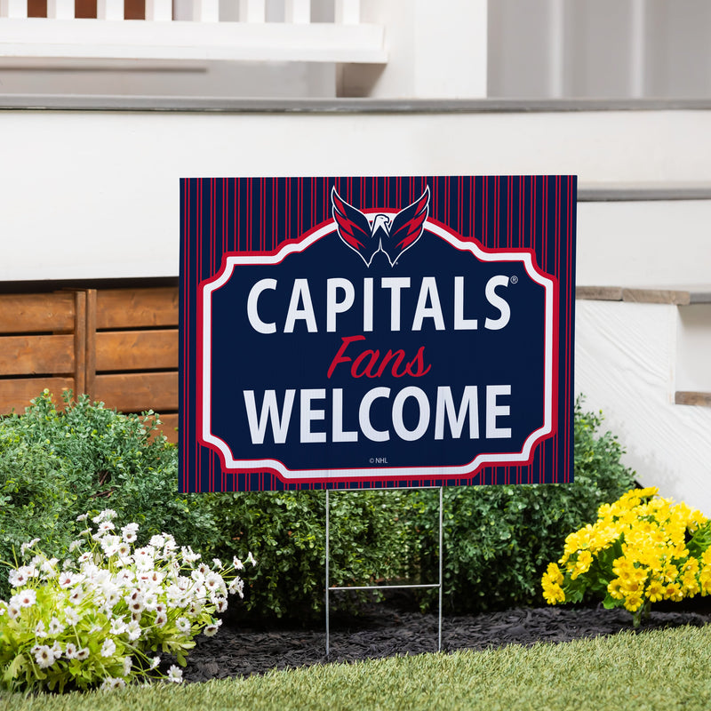 Washington Capitals Yard Sign, "Fans Welcome"