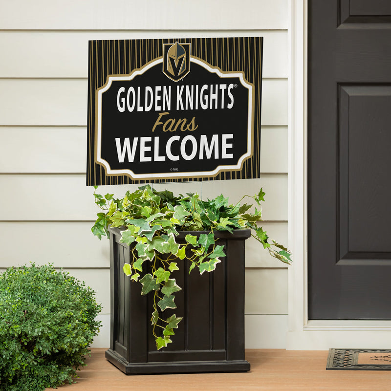 Las Vegas Golden Knights Yard Sign, "Fans Welcome"