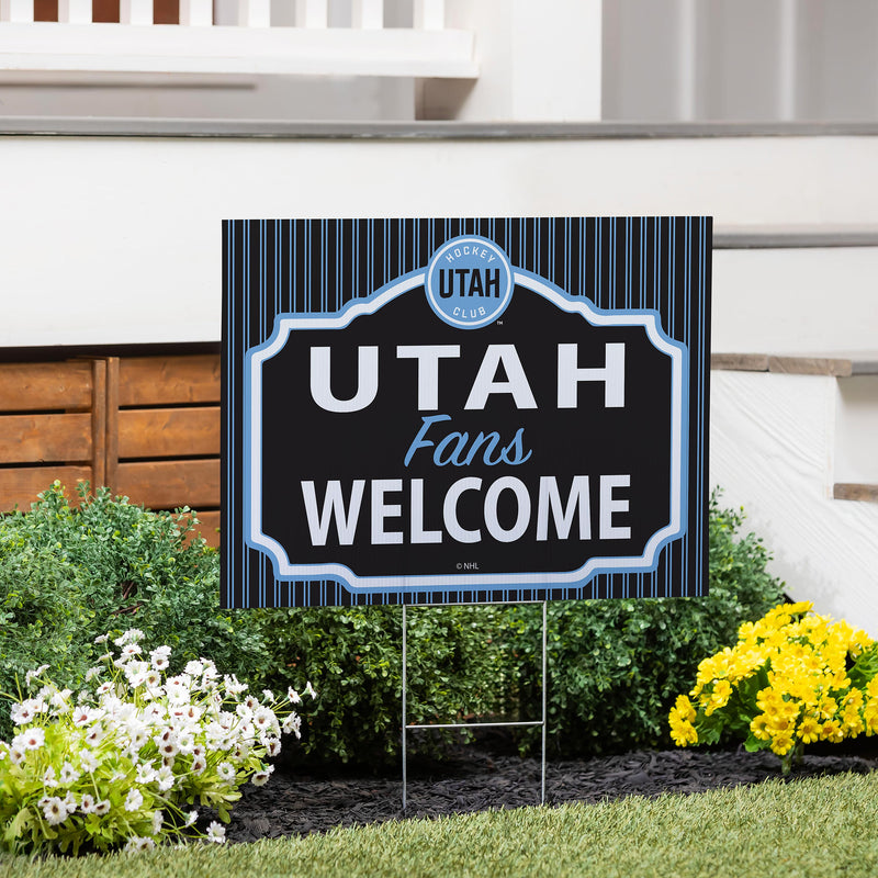 Utah Mammoth Yard Sign, "Fans Welcome"