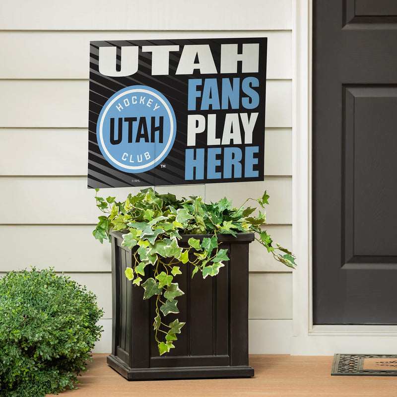Utah Mammoth Yard Sign "Fans Play Here"