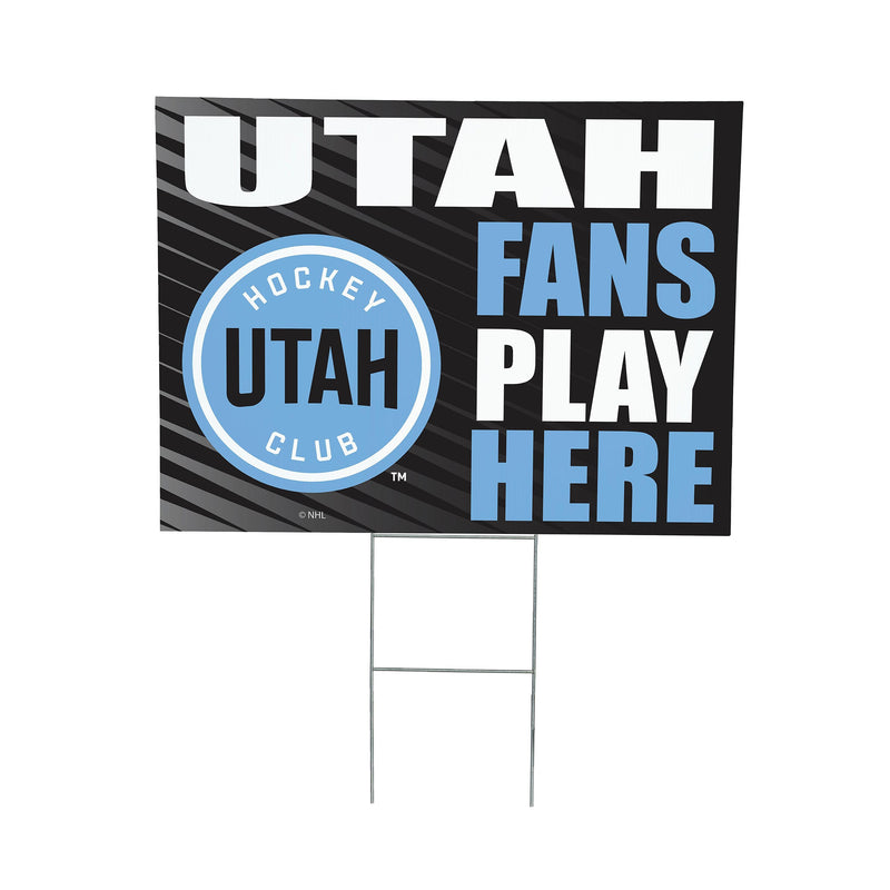 Utah Mammoth Yard Sign "Fans Play Here"
