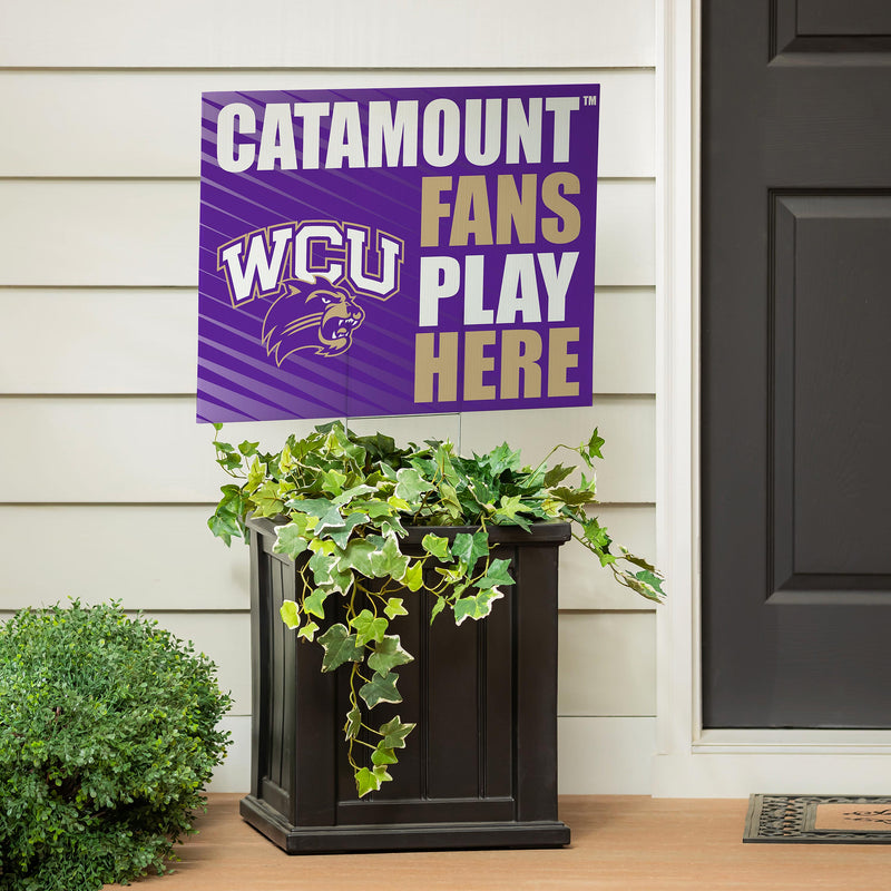 Western Carolina University Coroplast Yard Sign "Fans Play Here"