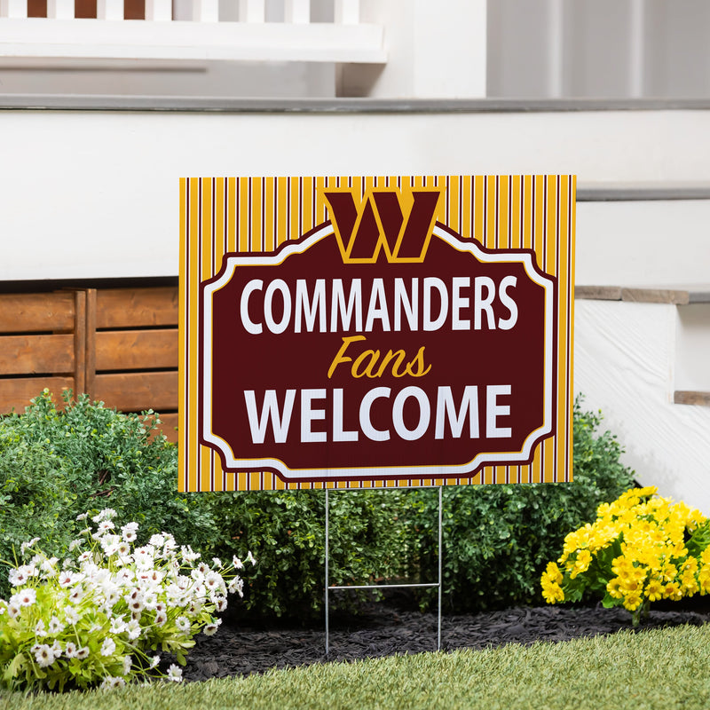 Washington Commanders Yard Sign, "Fans Welcome"