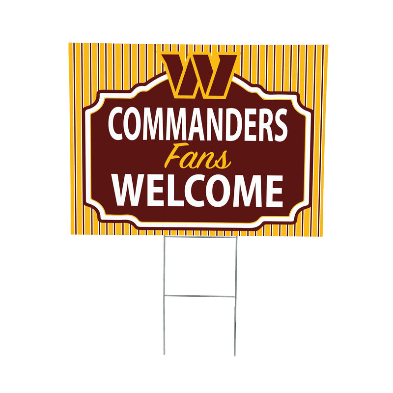 Washington Commanders Yard Sign, "Fans Welcome"