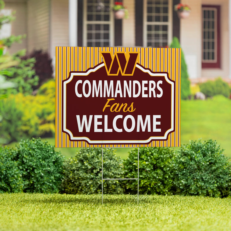 Washington Commanders Yard Sign, "Fans Welcome"