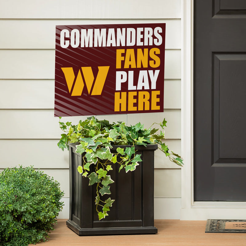 Washington Commanders Yard Sign "Fans Play Here"