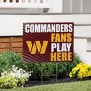Washington Commanders Yard Sign "Fans Play Here"