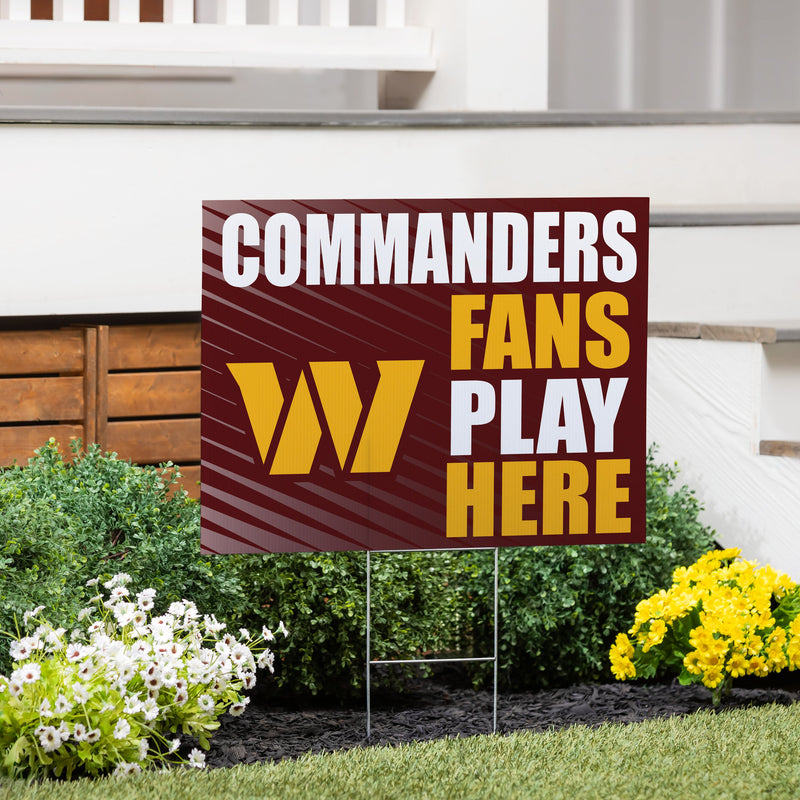 Washington Commanders Yard Sign "Fans Play Here"