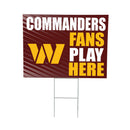 Washington Commanders Yard Sign "Fans Play Here"