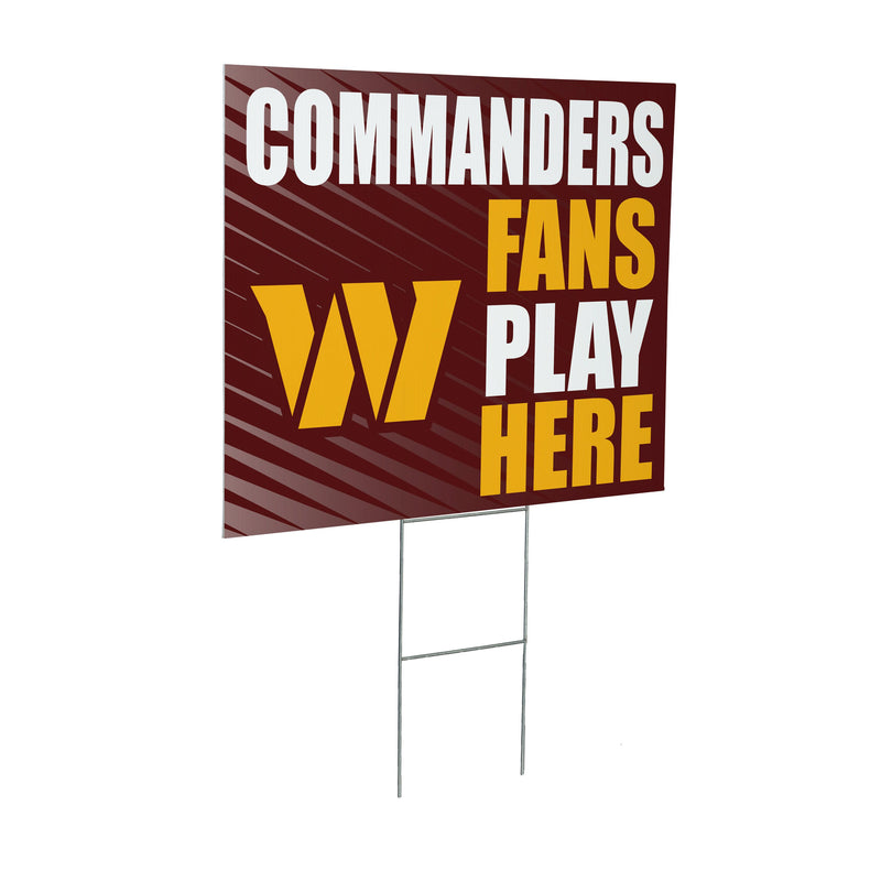 Washington Commanders Yard Sign "Fans Play Here"