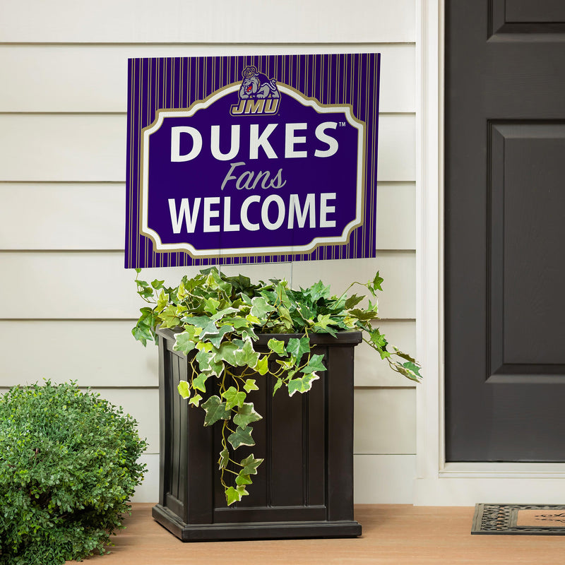 James Madison University Yard Sign, "Fans Welcome"