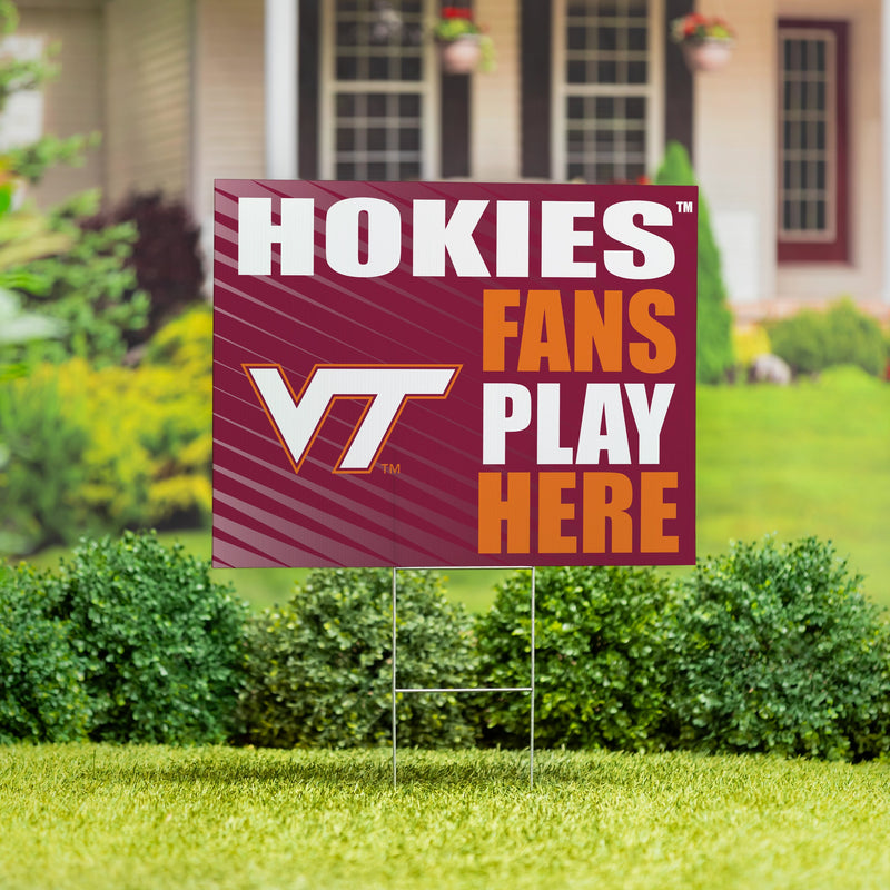 Virginia Tech Yard Sign "Fans Play Here"