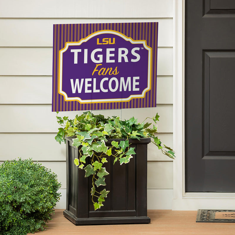 Louisiana State University Yard Sign, "Fans Welcome"