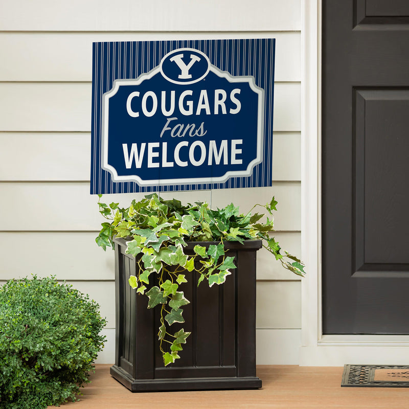 Brigham Young University Yard Sign, "Fans Welcome"