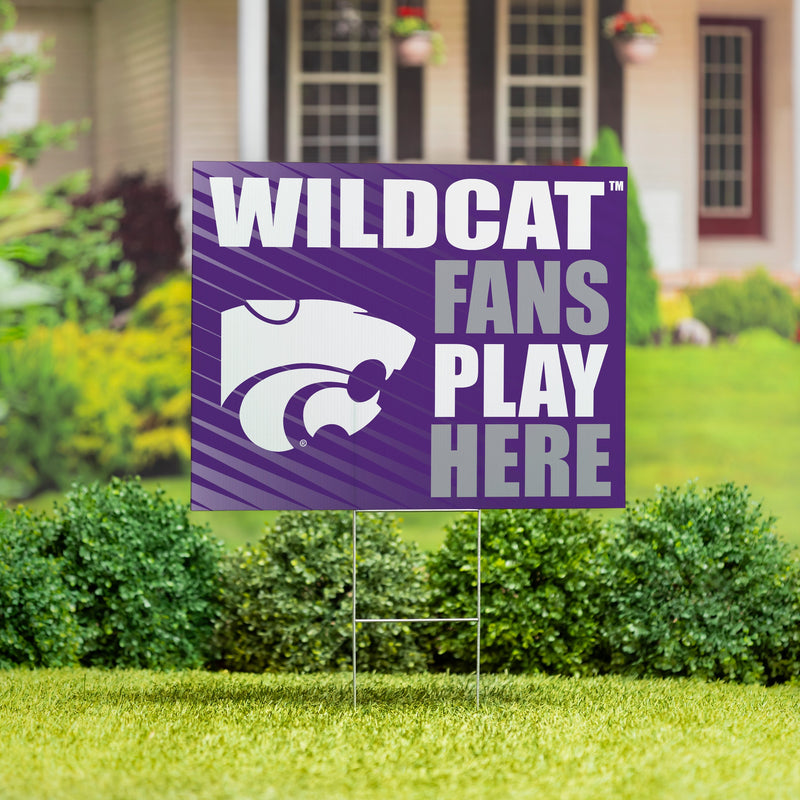 Kansas State University Yard Sign "Fans Play Here"