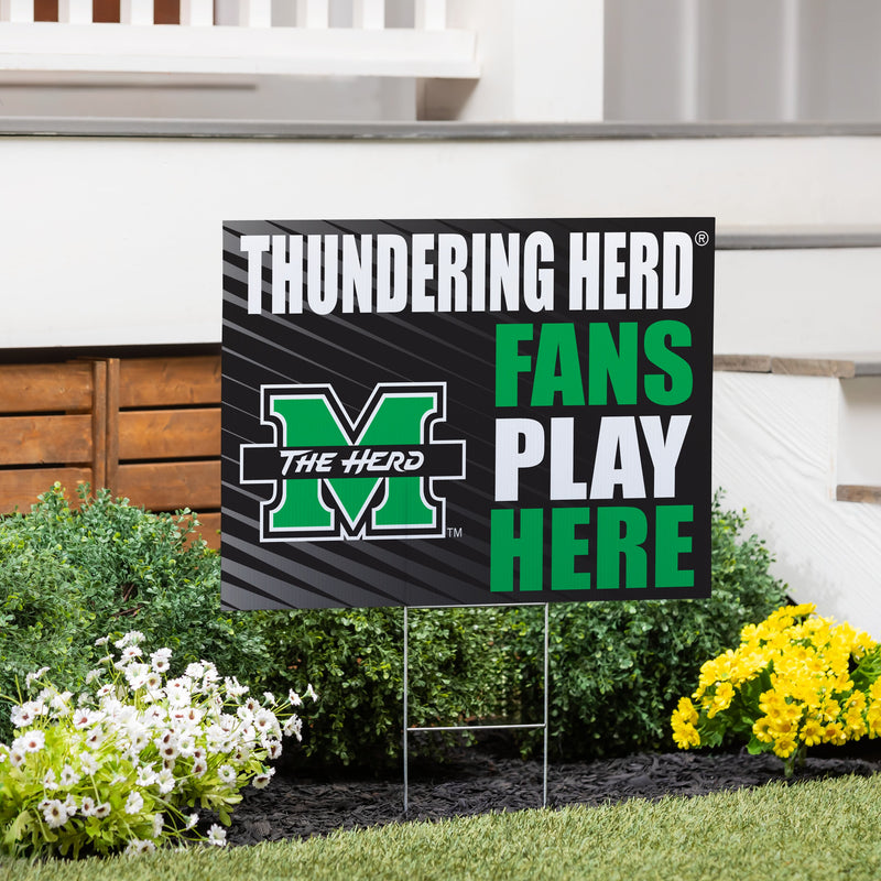 Marshall University Yard Sign "Fans Play Here"