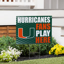University of Miami Yard Sign "Fans Play Here"