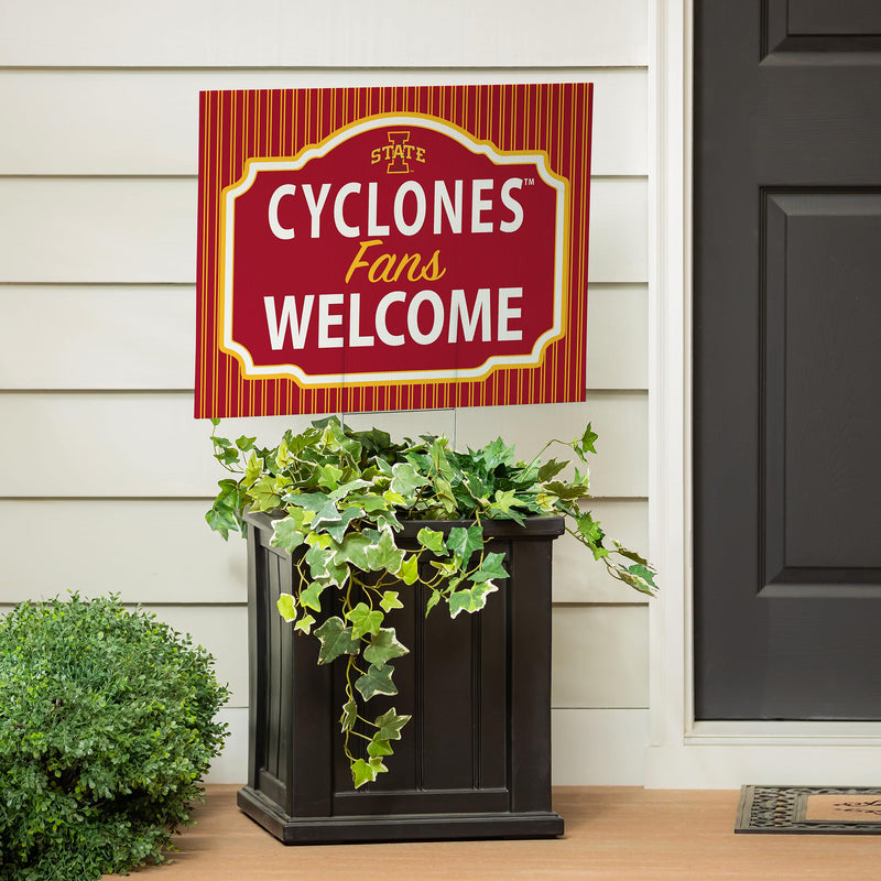 Iowa State University Yard Sign, "Fans Welcome"