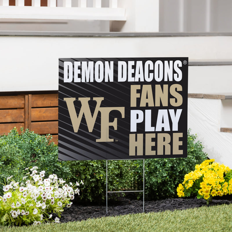 Wake Forest University Yard Sign "Fans Play Here"