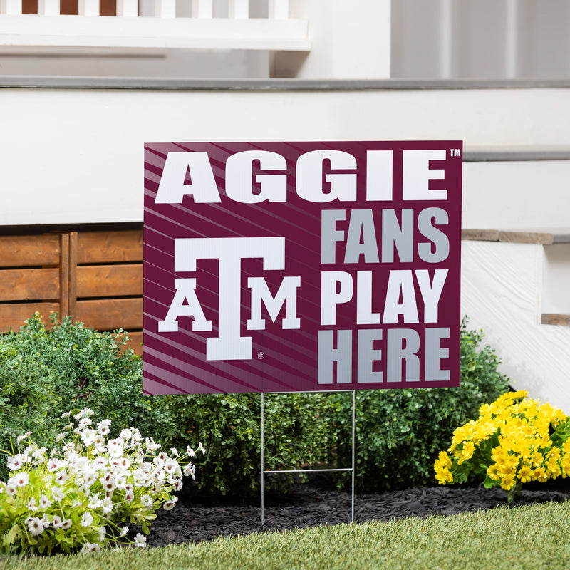 Texas A&M Yard Sign "Fans Play Here"