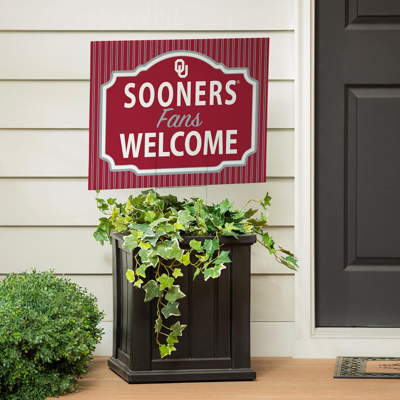 University of Oklahoma Yard Sign, "Fans Welcome"