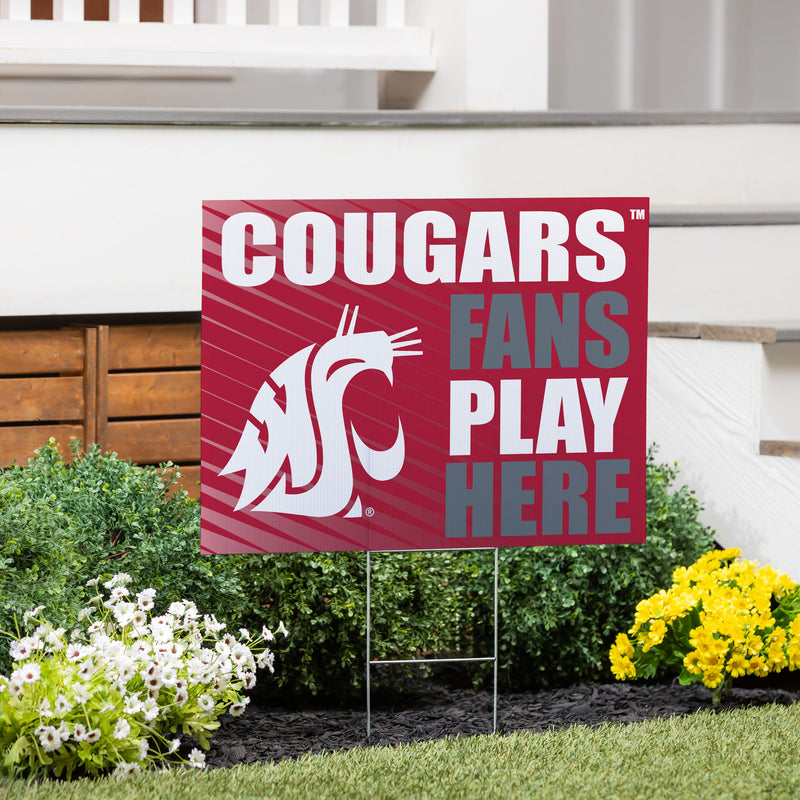 Washington State University Yard Sign "Fans Play Here"