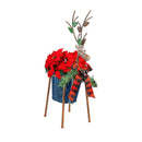 Red and Blue Reindeer Metal Planter, Asst of 2